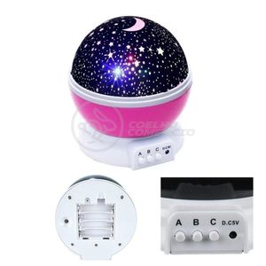 Luminária Projetor Abajur Estrelas Galáxia Universo Divertido Céu Rosa Presente Para Namorados