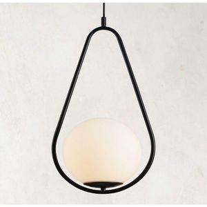 Lustre Pendente Bravalumi Pérola Fallen Globo E27 Bivolt Preto