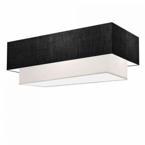 Plafon 80x40cm x 70x30cm Retangular Cúpula Preto Branco