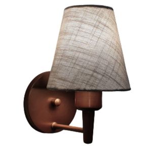 Arandela Cone Md-2004 Base Cobre Cúpula Em Tecido 14/14X07Cm Rustico Cinza Bivolt