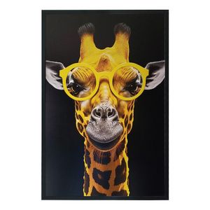 Quadro Decorativo Girafa De Óculos Moldura Cx Alta 100x66