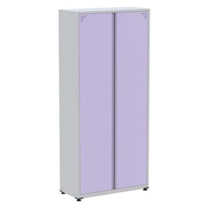 Armário Alto 2 Portas Pandin 80 Cm (largura) Inmetro Estrutura Aço Cinza E Portas Lilás C- Chave