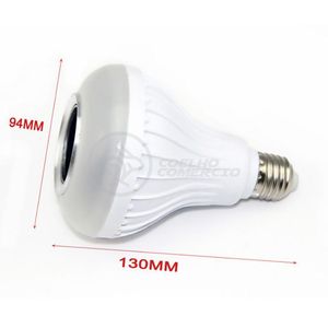 Lâmpada Led 12W E27 Rgb Colorida Com Caixa De Som