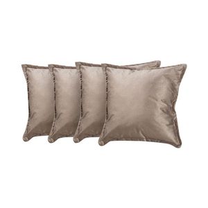 Kit 4 Almofadas Decorativas Bali Suede Pena Bege Escuro - Bege