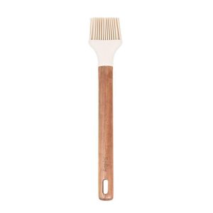 Pincel De Silicone Com Cabo Em Acácia Spicy Bege