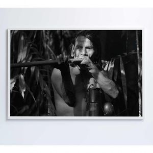 Quadro índio Caçando Na Amazônia Medidas 60x40 Cm Impressão Adesivo Fotográfico