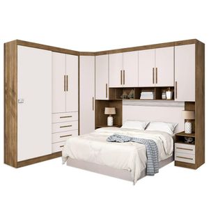 Dormitório Completo Georgia J&a Para Cama Box 1,58m Casal Jequit/Off White