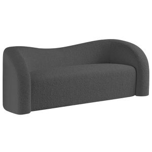 Sofá Curvo 3 Lugares Organico Sala Recepção Coréia 180cm Linho Cinza