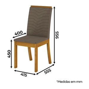 Cadeira Para Mesa De Jantar Isa Kit 04 Peças Bege - Henn