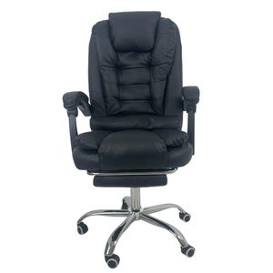 Cadeira De Escritório Presidente Soft Ergonômica Apoio Para Pés Preto