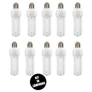 Lampada Fluorescente 220V Kit 10 Uni 15W Branco Frio Ambient