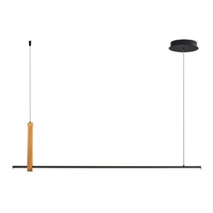 Lustre Pendente Taschibra Manila Led Bivolt Preto 3000k Luz Amarela 15051074