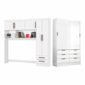 Guarda Roupa Casal Modulado Sevilha Carioca Móveis Branco