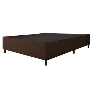 Cama Box Base Casal Queen 1,58m Suede Marsala Marrom