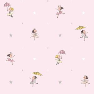 Papel De Parede Treboli Rosa Bailarinas 5822 - Rolo 10m X 0,53m