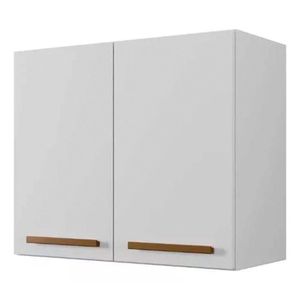 Armário De Cozinha Aéreo Cristal 2 Portas Arte Móveis Branco