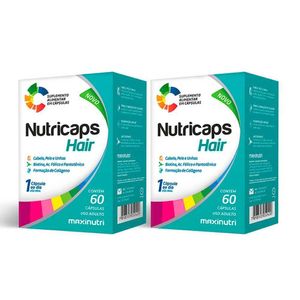 Kit 02 Nutricaps Hair Polivitaminico Maxinutri 60 Capsulas