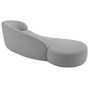 Divã Recamier Orgânico França 180cm Lado Esquerdo Linho Adj Decor Cinza