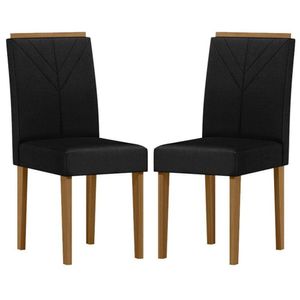 Cadeira Para Mesa De Jantar Amanda Kit 2 Peças Ype Veludo Preto - New Ceval