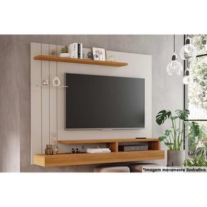 Painel Quarto P- Tv Até 50 Pol Valência Plus C- Prateleira E Nichos 160x135cm Off White-nature - Permóbili