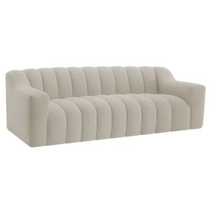 Sofá 2 Lugares Luxo Recepção Escritorio Sala Elegance 200cm Linho Bege