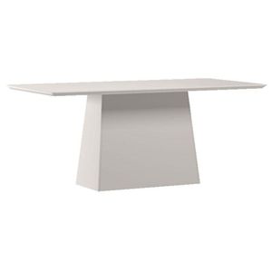 Mesa De Jantar 180 Cm Barbara Com Vidro Off White - New Ceval