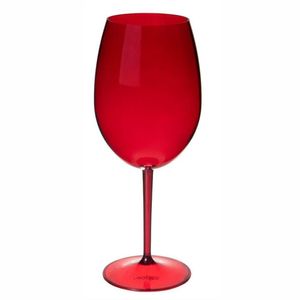 Taça De Vinho Acrílico Vermelha Roma Curves 600ml