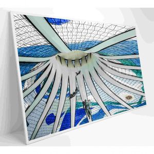 Quadro Catedral De Brasília Medidas 90x60 Cm Impressão Tecido Canvas