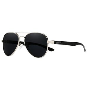 Óculos De Sol Para Homem Clássico Uv400 Proteção Polarização Estilo Piloto Preto Cinza