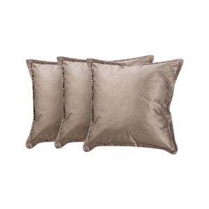 Kit 3 Almofadas Decorativas Bali Suede Pena Bege Escuro - Bege