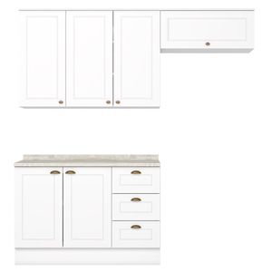 Cozinha Modulada 4P Balcao Tampo 200 cm Americana Henn
