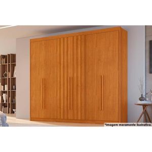 Guarda Roupa 6 Portas (2 Ripadas) E 6 Gavetas Atenas Cinamomo - Conquista