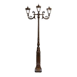 Poste De Jardim Paris 03 Luminárias Genebra Alumínio 314cm