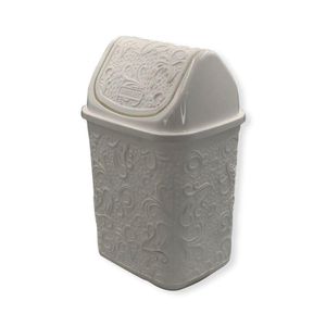 Lixinho De Banheiro Pia Basculante Renda 4,5 Litros Lixeira Trabalhada