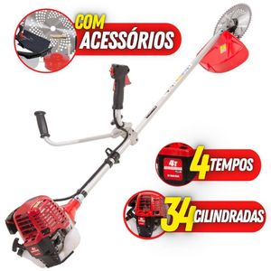 Roçadeira Kawashima Kw330l4 33,5cc 4 Tempos Com Acessórios