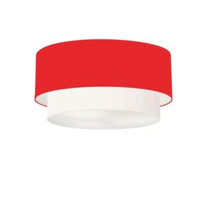 Plafon Para Sala Cilíndrico Cúpula Vermelho Branco