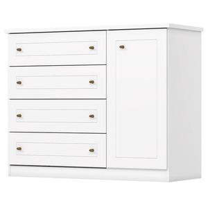 Comoda 1 Porta 4 Gavetas 126 cm Americana Henn