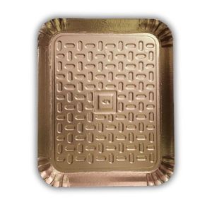Bandeja Retangular De Papelão Revestido N-5 38cm X 31cm Cor Dourado