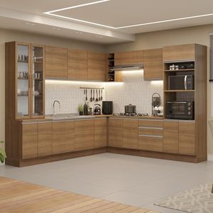 Armário De Cozinha Completa 549cm Rustic Glamy Madesa 01 Rustic