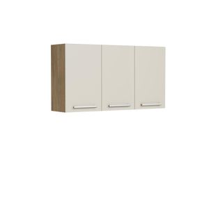 Armário Aéreo Com 3 Portas Branco Ártico Samba Bertolini Branco Carvalho
