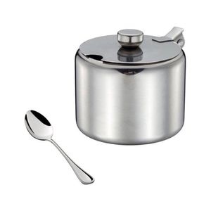 Açucareiro Aço Inox Com Colher Em Casa Tem 8x6cm