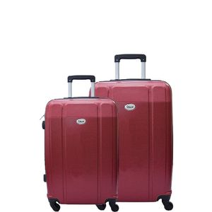Conjunto de Mala de Viagem Abs Ika Continental Cadeado Rodas Giro 360 2 Peças - Vermelha, P/m