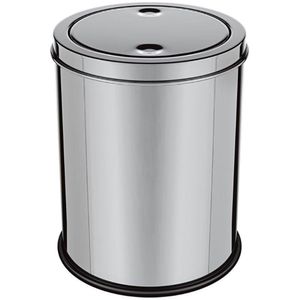 Lixeira Em Inox Basculante 8 Litros Cesto De Lixo Tampa Giratoria Vai E Vem Luxo Grande Banheiro Cozinha Escritorio