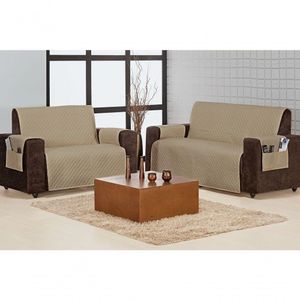 Protetor De Sofa Home 3 E 2 Lugares - Bege.
