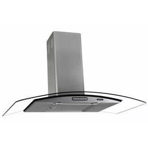 Coifa de Parede Vidro Curvo Terim 90 cm Inox 220V