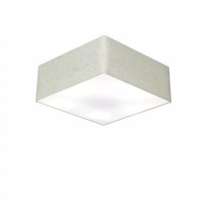 Plafon Quadrado Cúpula Tecido 12/40x40 Bivolt Rústico Cinza
