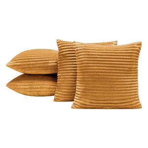 Capas De Almofadas Velvet Bariloche 45x45cm 04 Peças - Mostarda