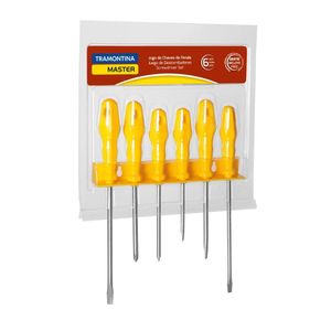 Jogo De Chaves De Fenda Tramontina Yellow Com Suporte 6 Peças