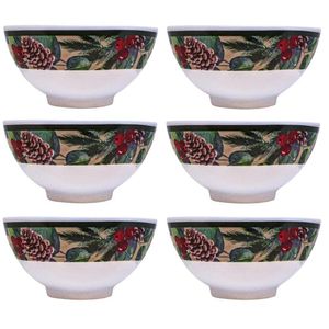 Kit 6 Tigelas Bowl Melamina Natal Para Petiscos 300ml