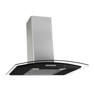 Coifa De Parede Vidro Curvo Terim 60cm Black Inox 110V